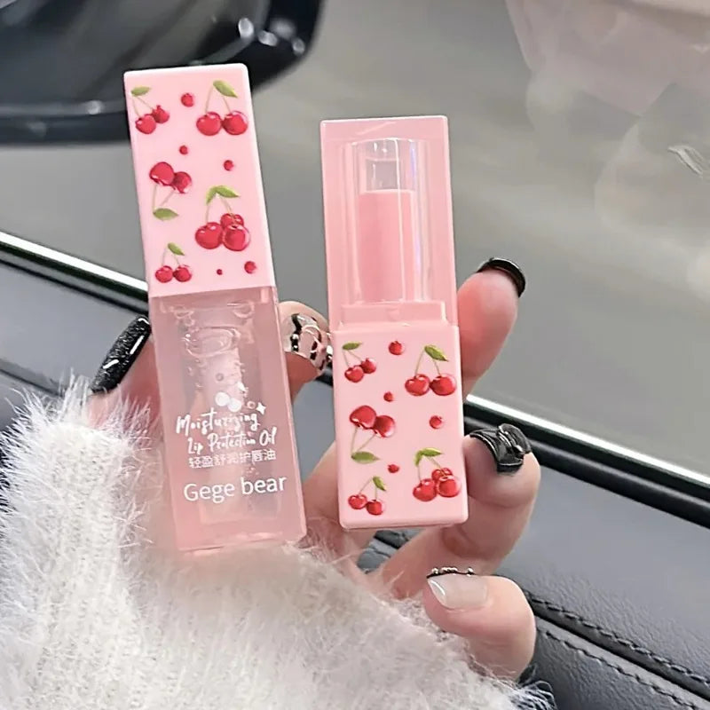 Cherry Hydrating Lip Balm Oils Gege Bear Light Moisturizing Soothing