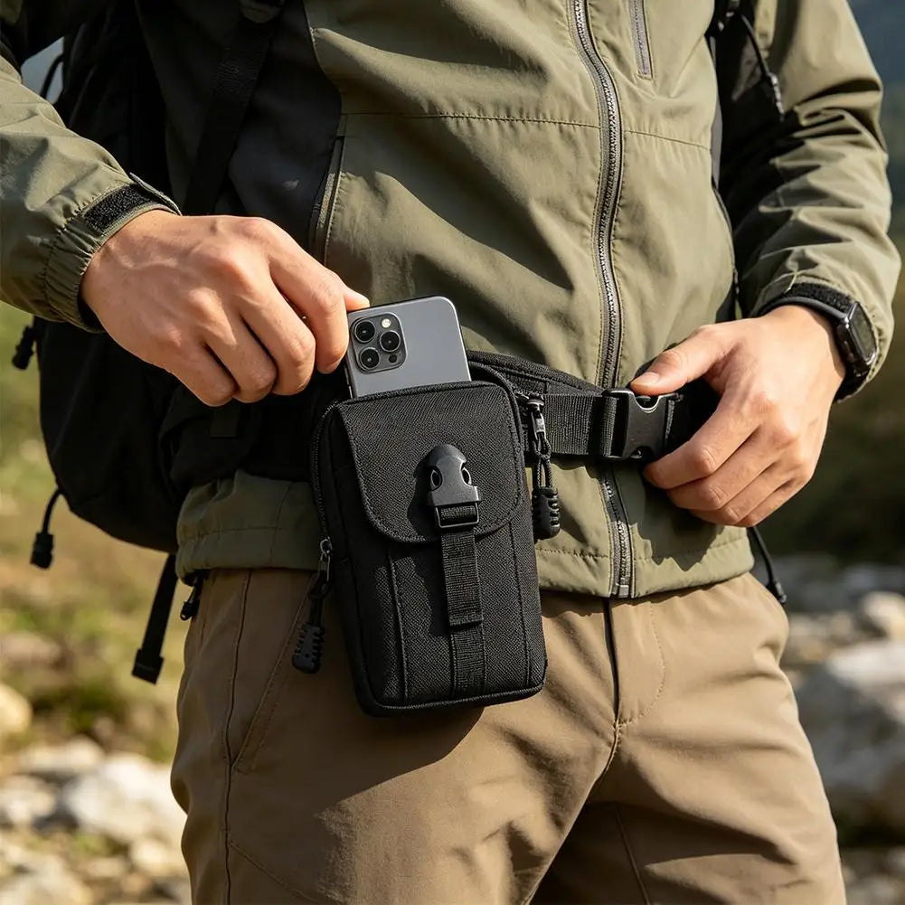 Outdoor Tactical Waist Bag Heavy Duty Oxford Phone Pouch Men's