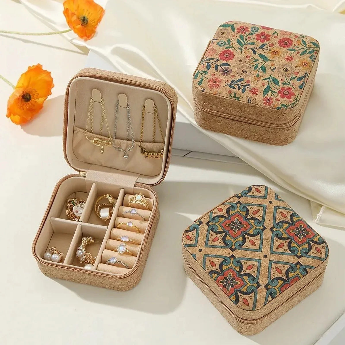 Travel Jewelry Box Portable Organizer Display Storage Boxes Women
