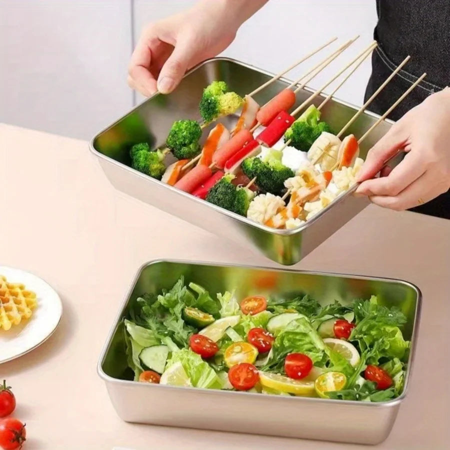 6-Piece Stainless Steel Food Storage Containers Airtight BPA-Free