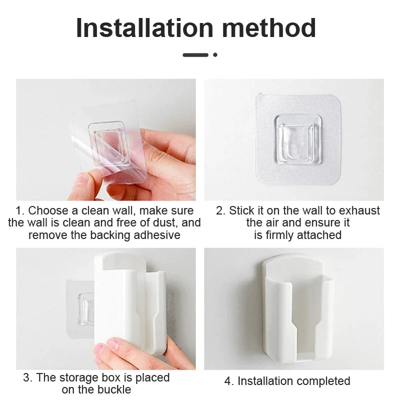 Wall Mounted Remote Control Holder – No-Drill Storage Box