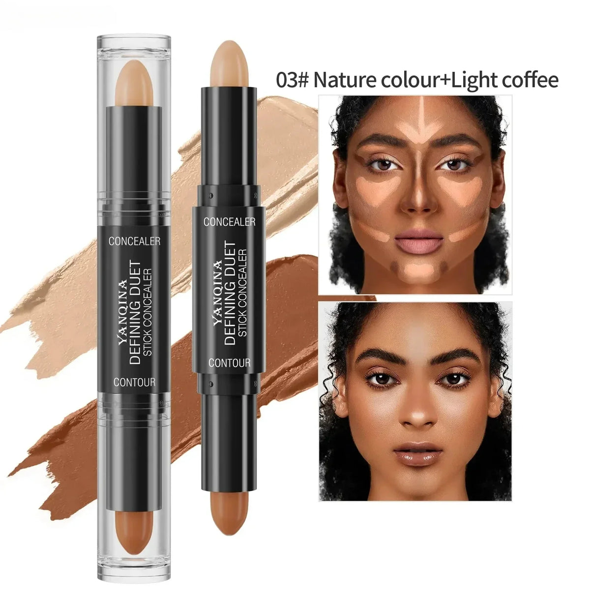 BIOAOUA Double-Head Contour & Concealer Stick | Long-Lasting