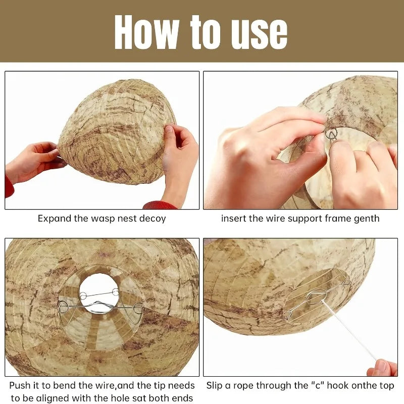 Fake Wasp Nest Decoy – Outdoor Hanging Bee Deterrent