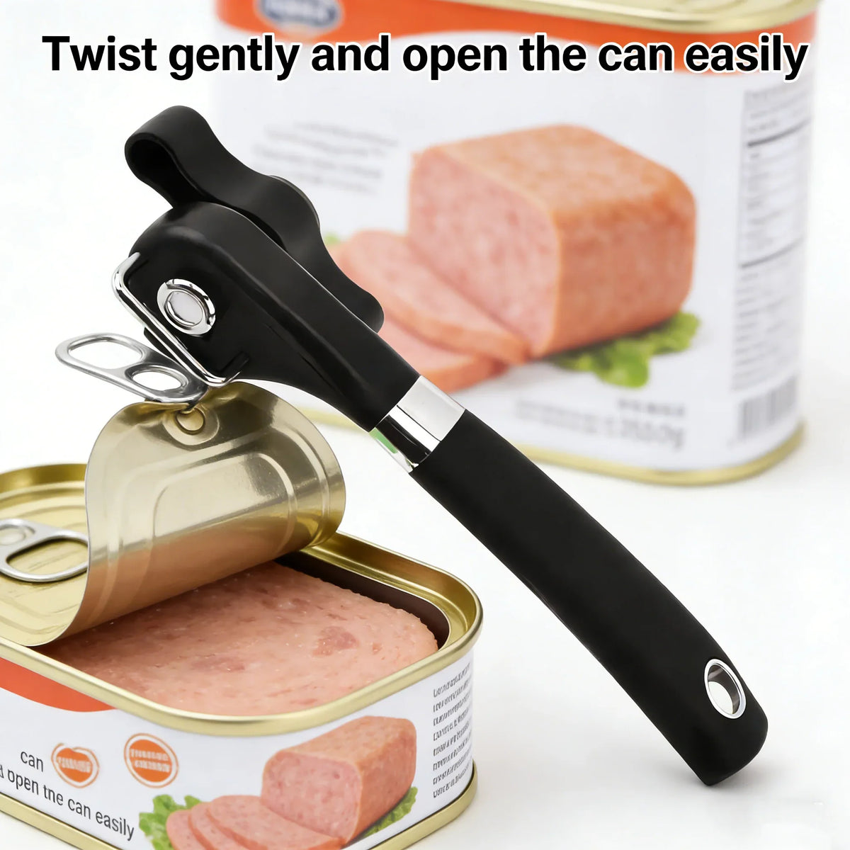 Manual Can Opener with Bottle & Jar Lid Opener – Stainless Steel