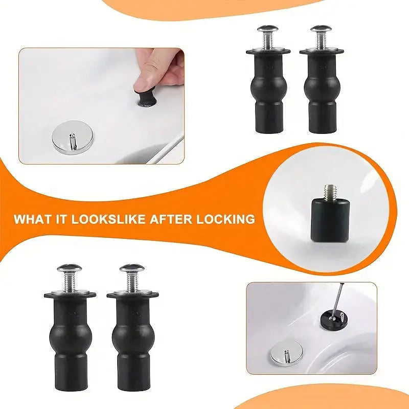 2 M6 Toilet Seat Fixing Bolts Rubber Expansion Screws Nuts Bathroom