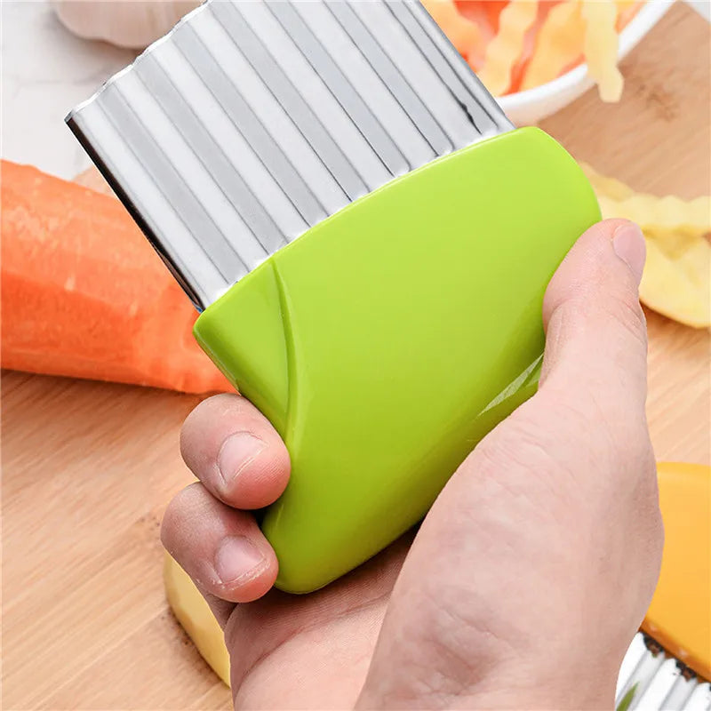 Potato Cutter Chip French Fry Maker Stainless Steel Wavy Knife Fries