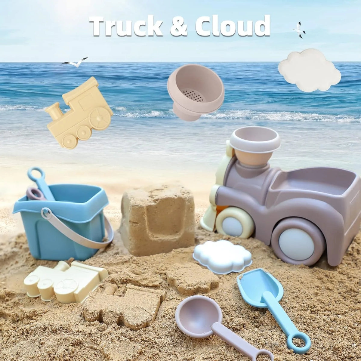 Beach Sand Toys Set for Kids – Bucket, Truck, Rake & More