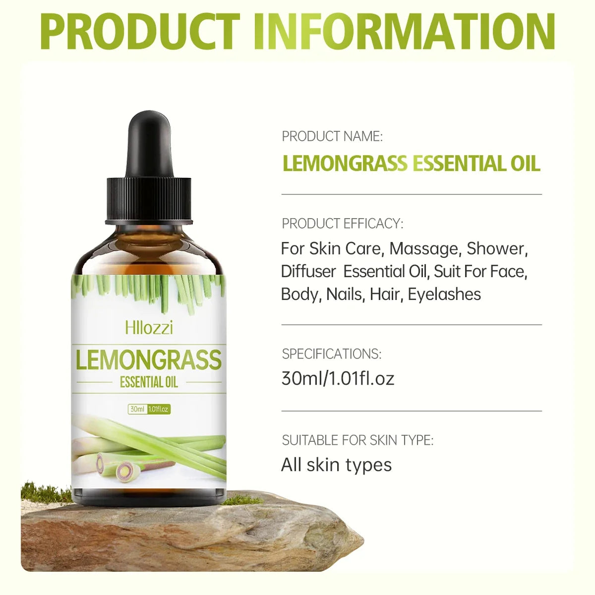 Hllozzi Lemongrass Essential Oil | Diffuser, Candles & Aromatherapy