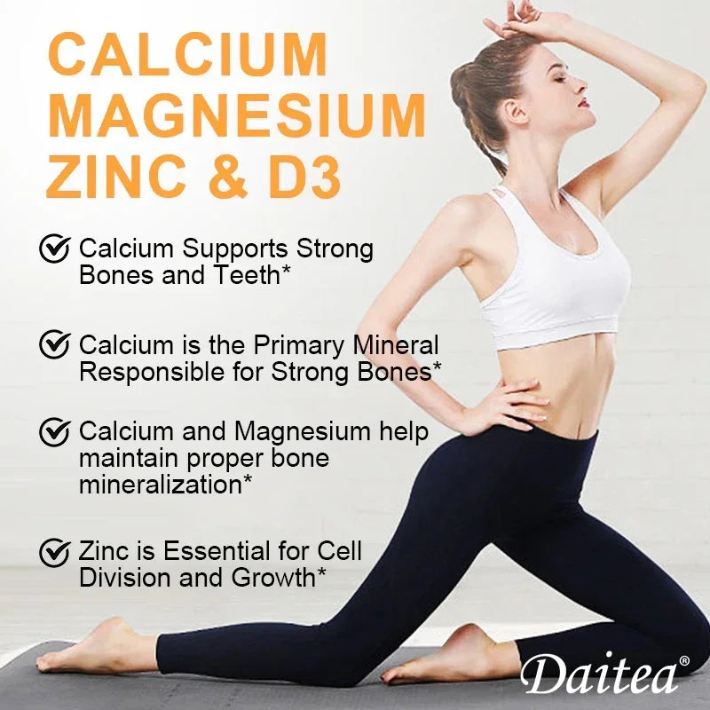 Daitea Calcium Magnesium Zinc + Vitamin D3 Capsules | Bone & Immunity