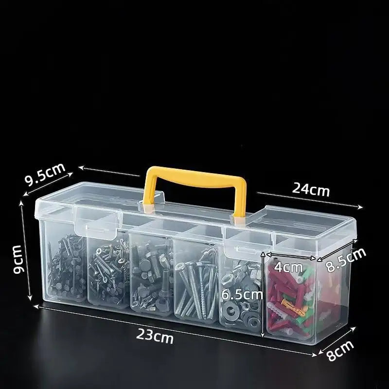 Transparent Portable Toolbox – Large Capacity Hardware Organizer