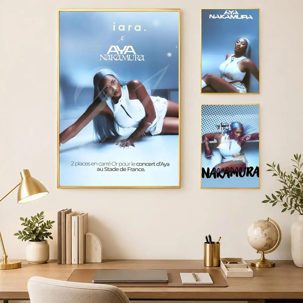 Aya Nakamura HD PVC Wall Art Poster – Self-Stick Waterproof