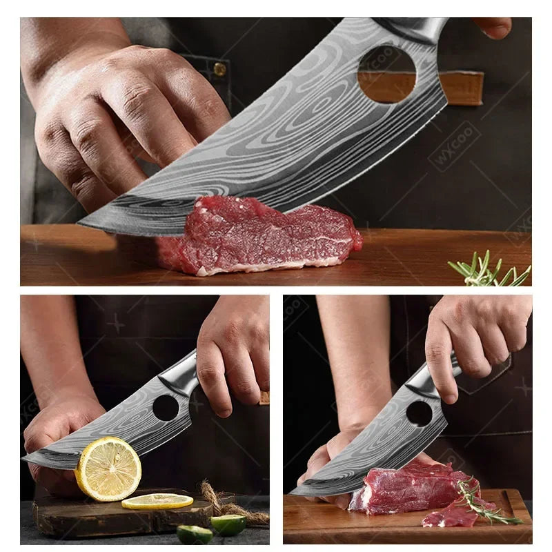5.5-Inch 5CR15 Stainless Steel Kitchen Cleaver & Meat Knife