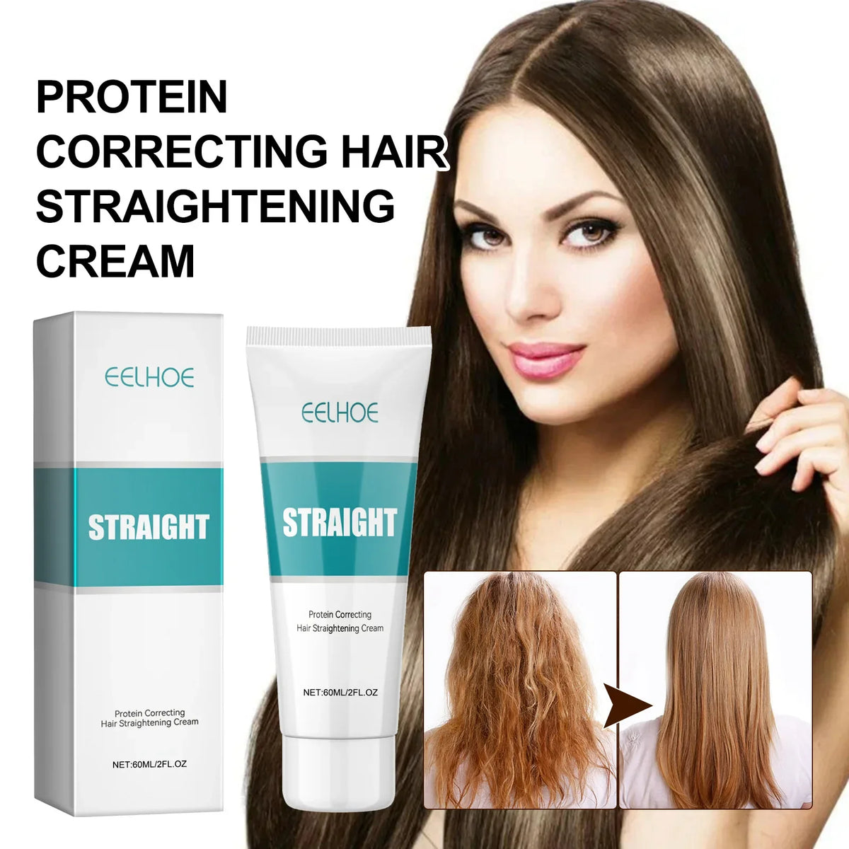 Keratin Protein Hair Straightening Smoothing Cream – 60ml