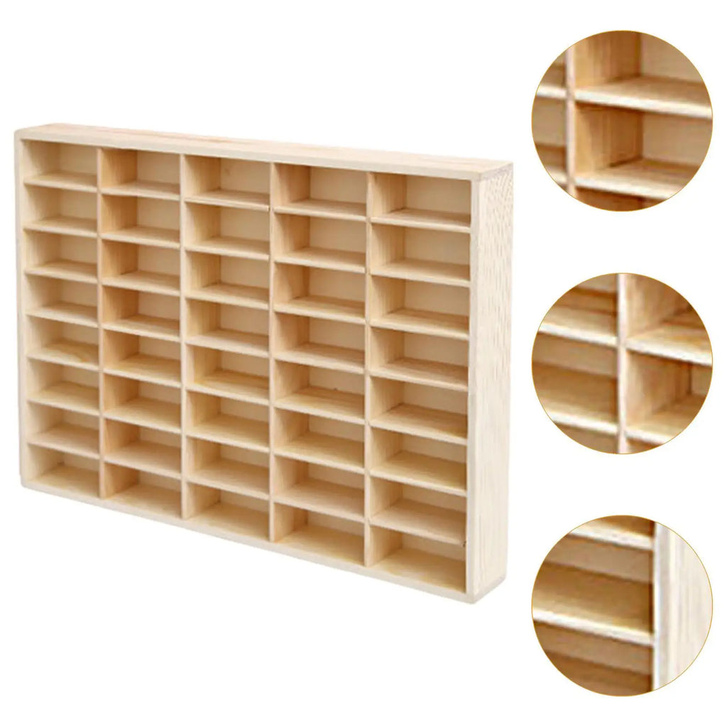 Wooden Storage Divider Box Display Multiuse Organizer Showcase
