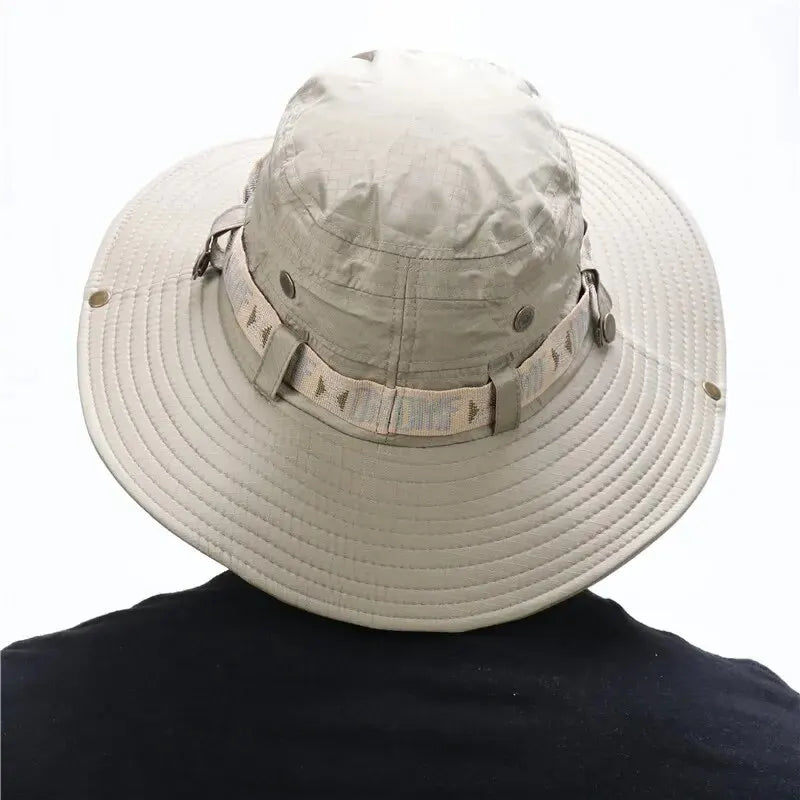 Men's Wide Brim Bucket Hat | UV Protection Mesh Safari Cap