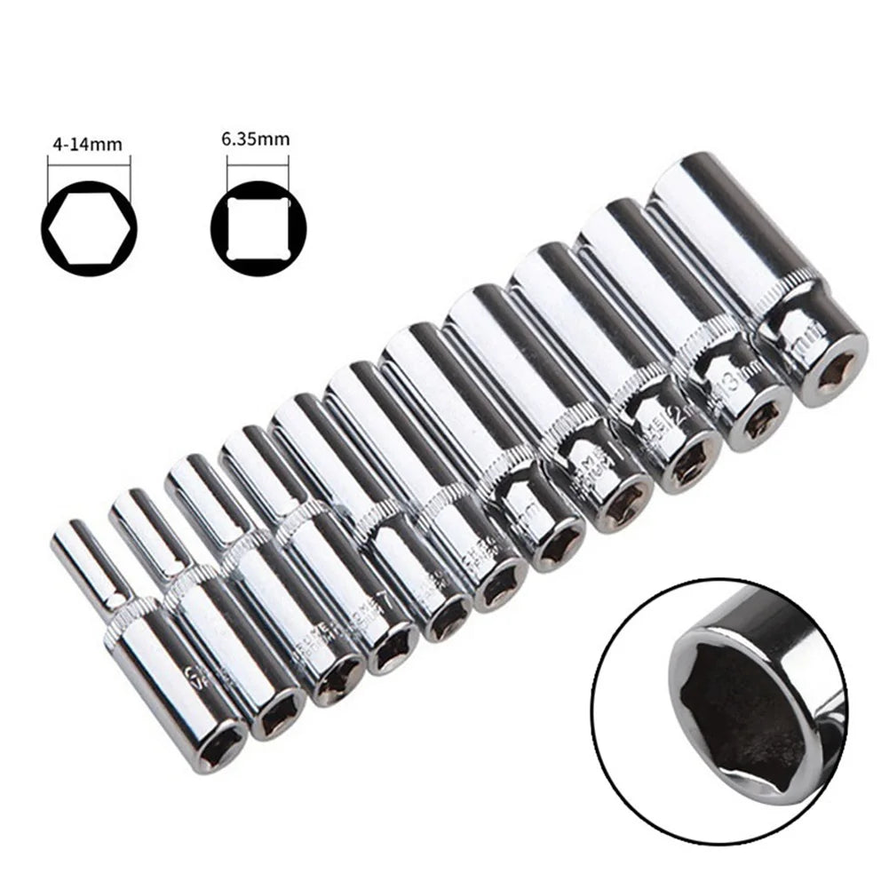 4- Deep Socket Adapter 1 Hex Wrench Heads Ratchet Sleeve Nozzles Nut