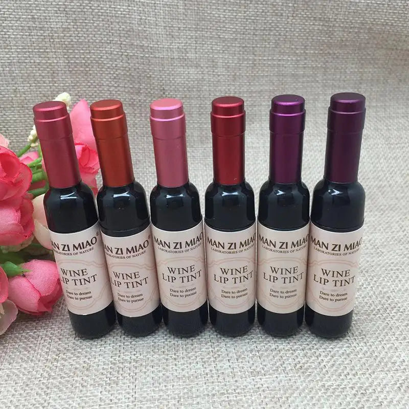 Wine Bottle Lip Gloss – Waterproof Long-Lasting Tint, 6 Colors