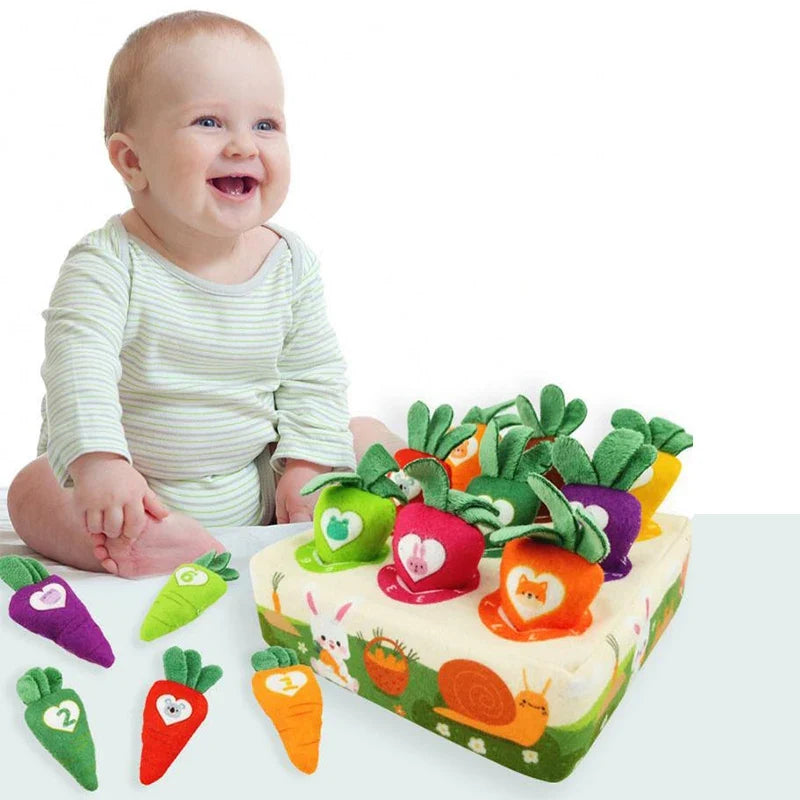 Baby Carrot Harvest Montessori Toy | Toddler Tissue Box Game