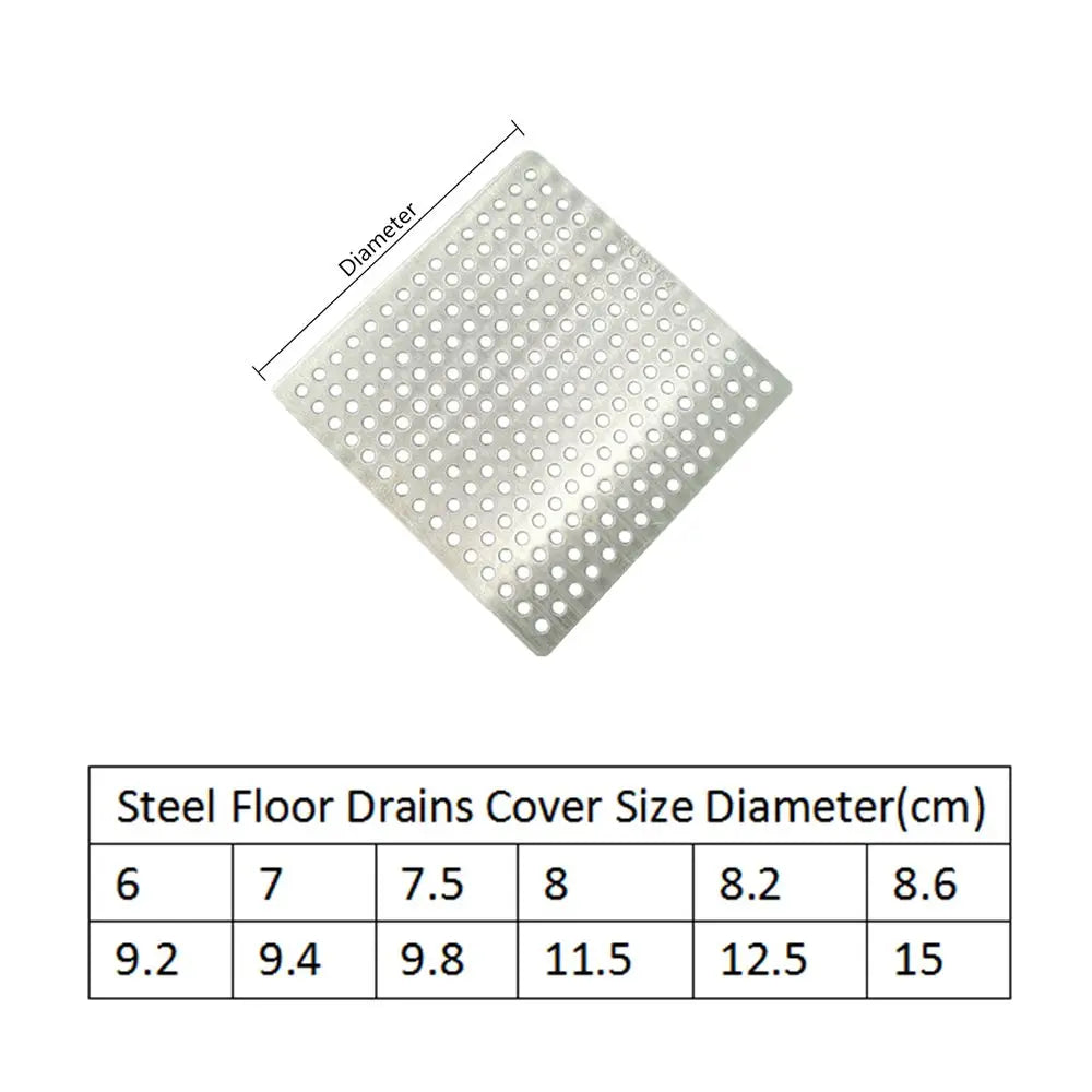 Stainless Steel Square Drain Hole Shower Hair Catcher Filter Stopper