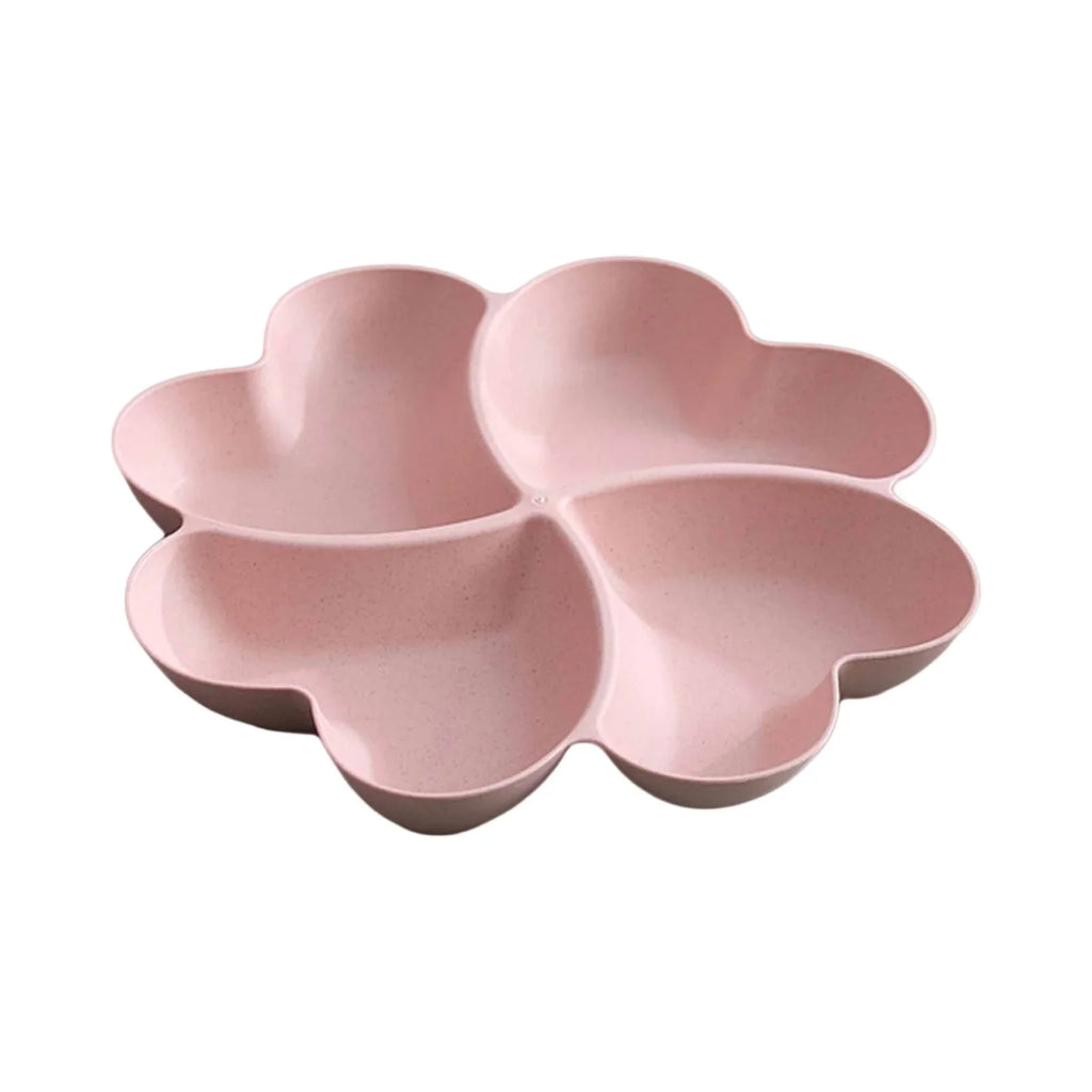 Four-Leaf Clover Snack Tray with Heart Compartments | Fruit Plate