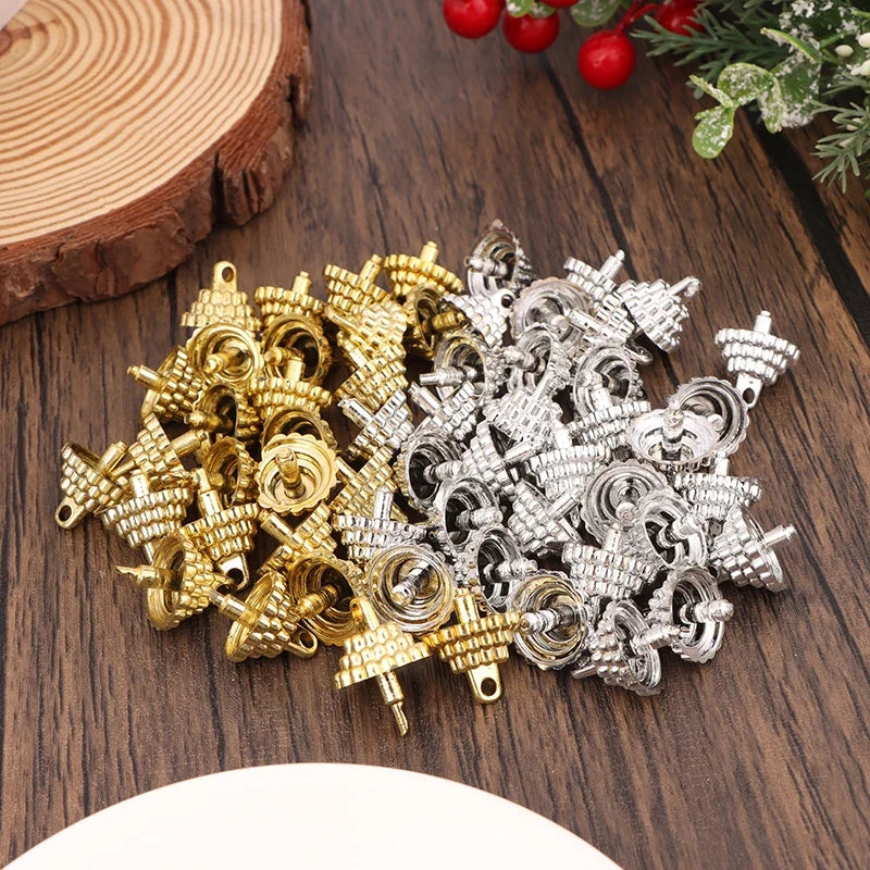 Christmas Ball Cap Pendant Holders – 50/100pcs Gold & Silver