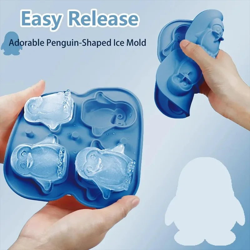 KEMORELA Penguin Silicone Ice Cube Tray with Lid | BPA-Free