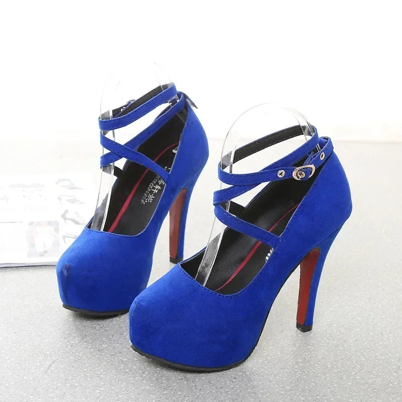 Women's Faux Suede Stiletto Pumps – 8cm Heel Dress Shoes