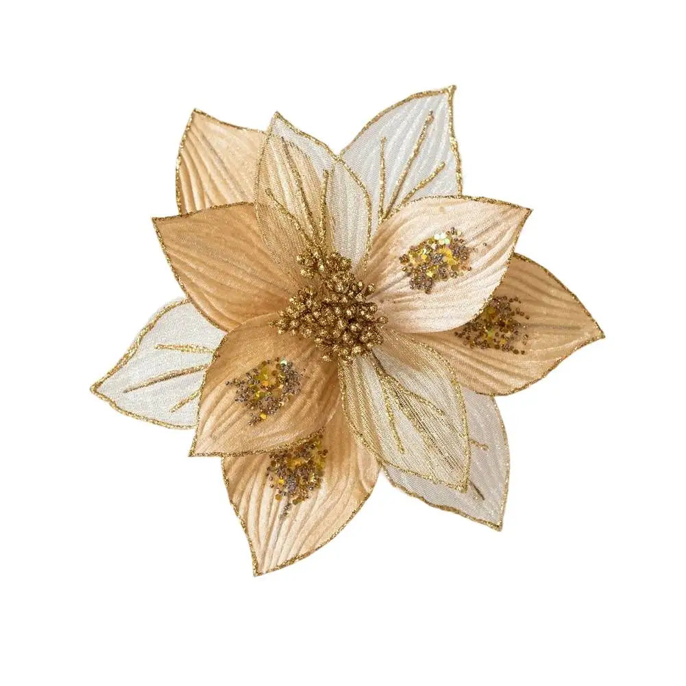 Glitter Magnolia Artificial Flowers | Flexible Stems 24cm