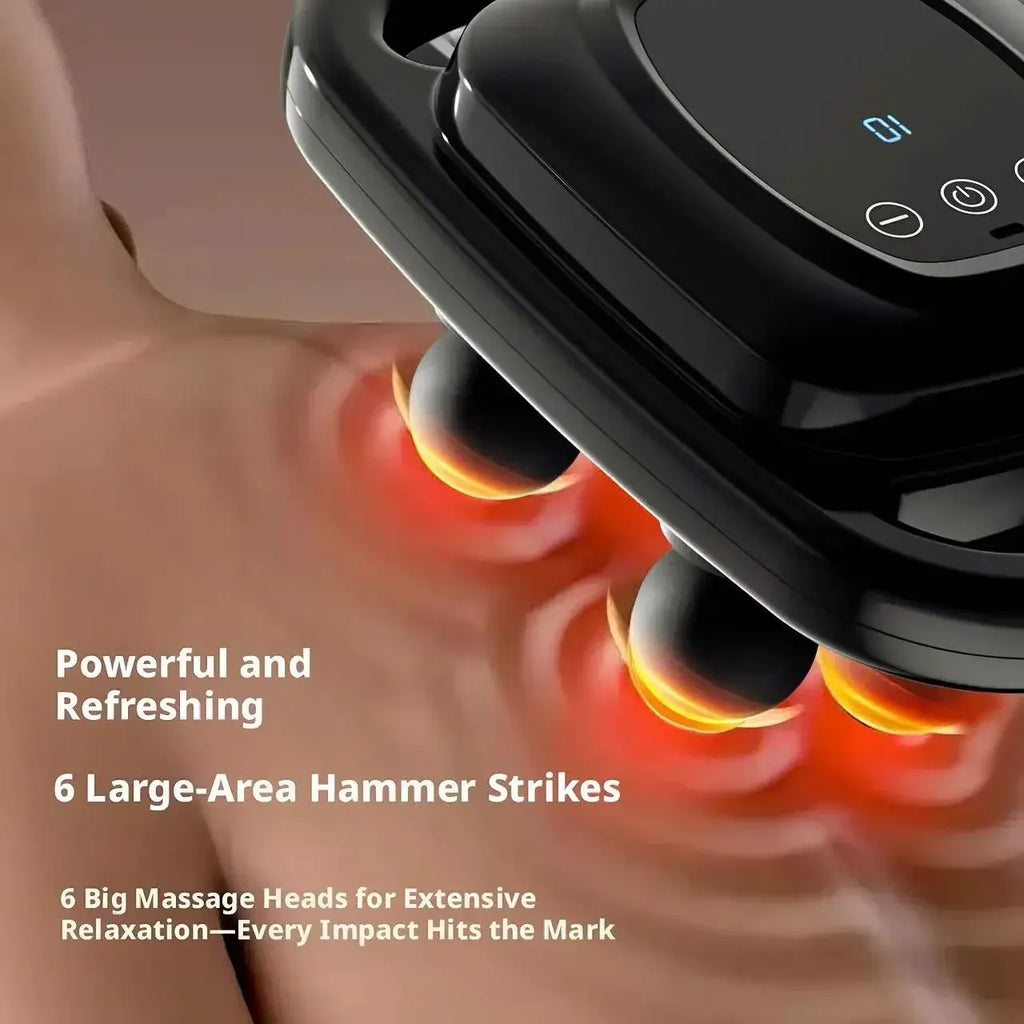 6-Head Percussion Massage Gun | Full Body Muscle Massager
