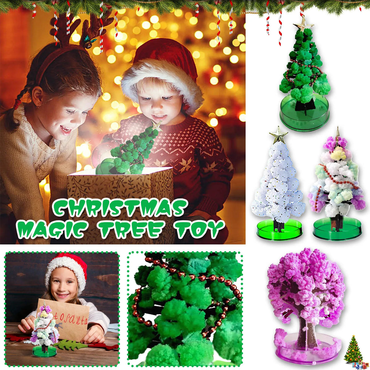 Magic Growing Crystal Christmas Tree Science Kit | Holiday Toy