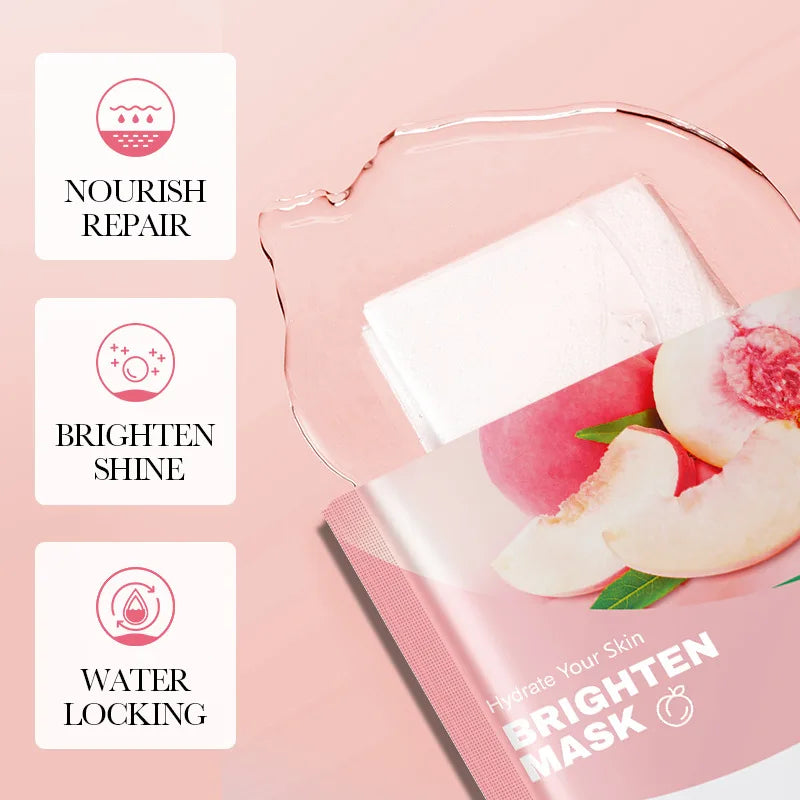 Peach Moisturizing Face Mask 5-Pack – Hydrating Sheet Mask
