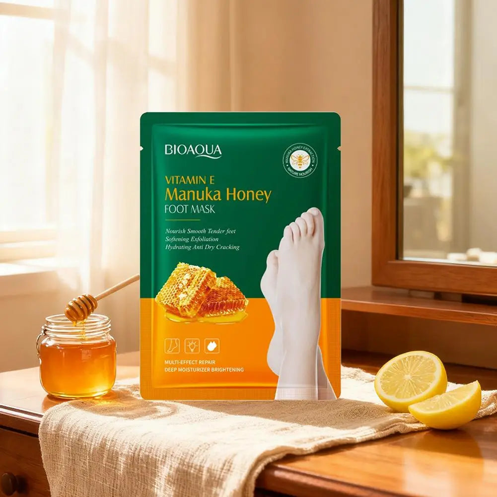 Vitamin E & Manuka Honey Foot Mask | Moisturizing & Exfoliating