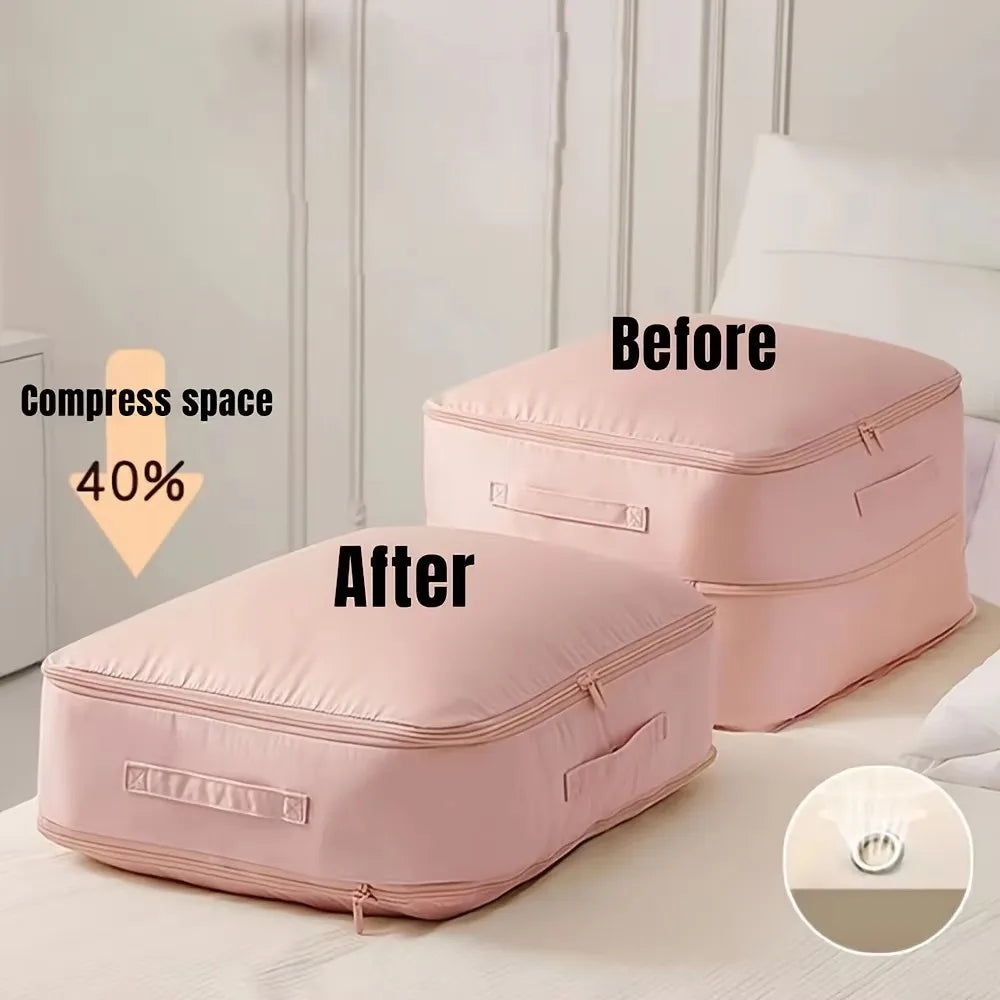 Heavy-Duty Self-Compressing Storage Bag – Clothes & Bedding