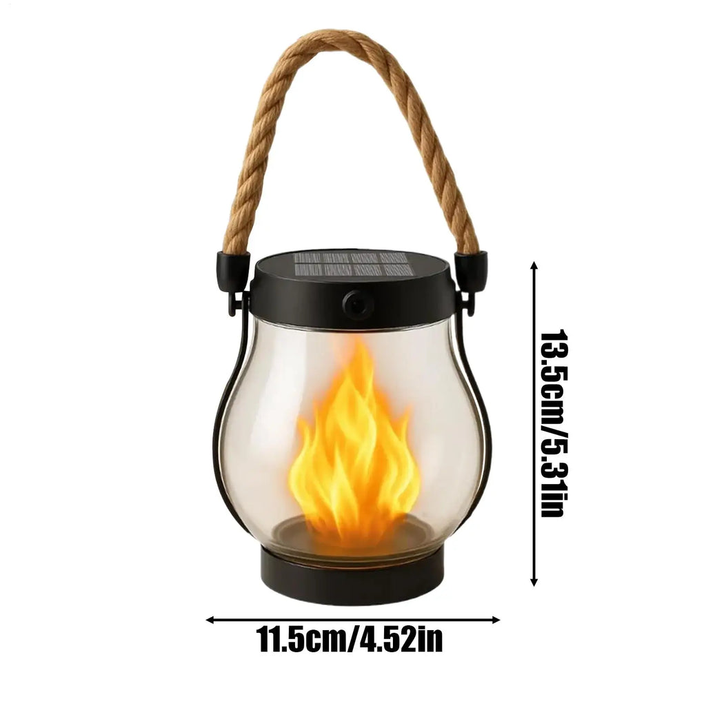 Solar Flickering Flame Lantern – Waterproof Outdoor Garden Light