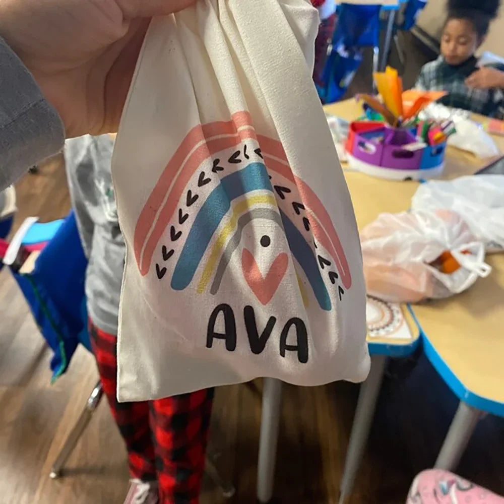 Personalized Boho Rainbow Party Favor Bags | Kids Gift Bags
