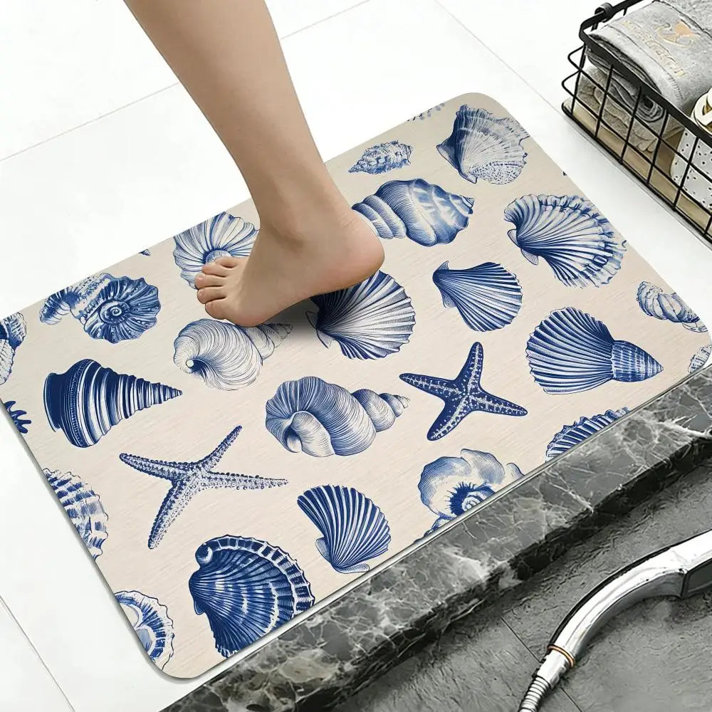 Mediterranean Shell Diatomite Bath Mat – Quick Dry Non-Slip