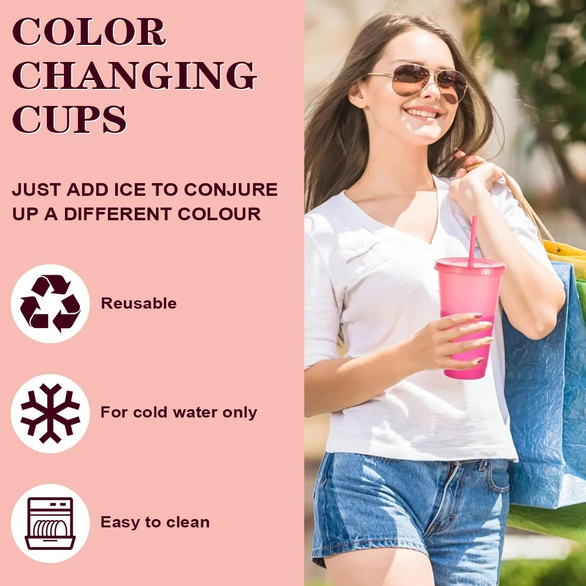 Reusable Acrylic Tumblers with Lids & Straws – 710ml 2/4 Pack
