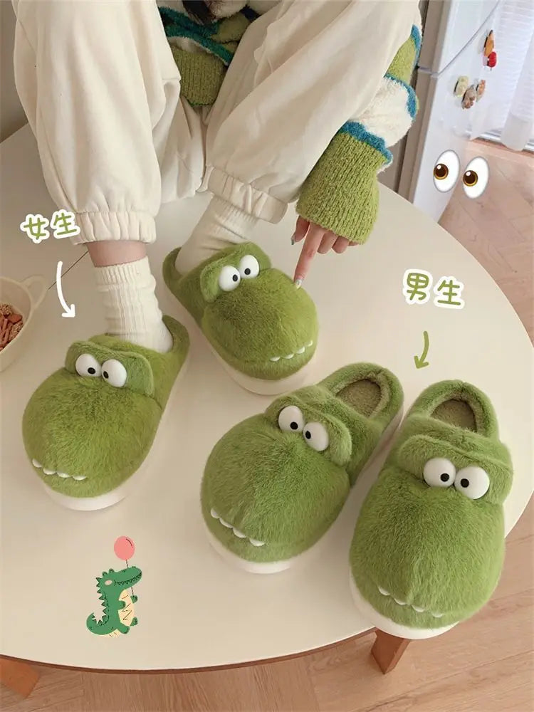Lorilury Men's Furry Animal Slippers – Plush Indoor Flat Mules