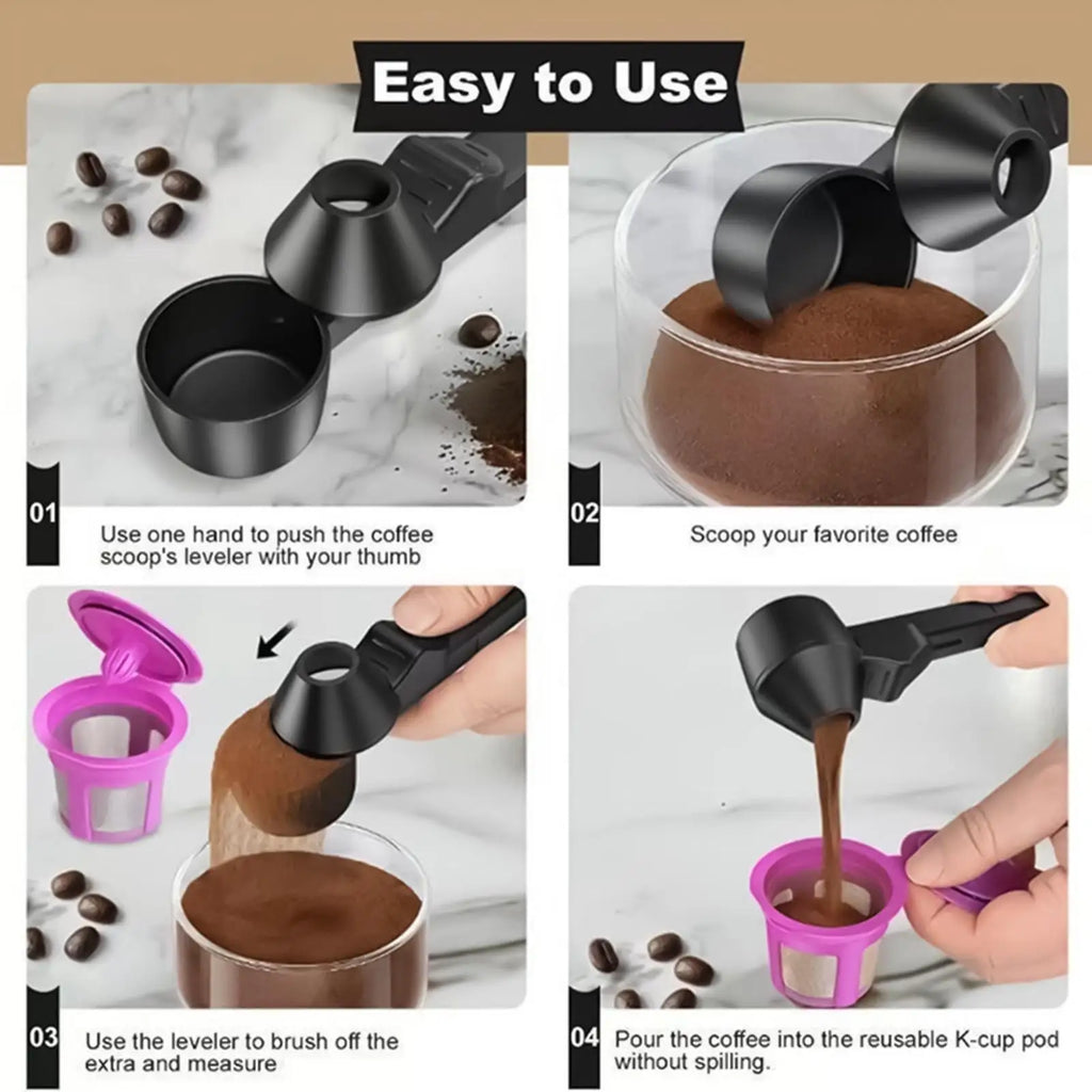 Adjustable Coffee Scoop with Funnel – Sliding Measuring Spoon