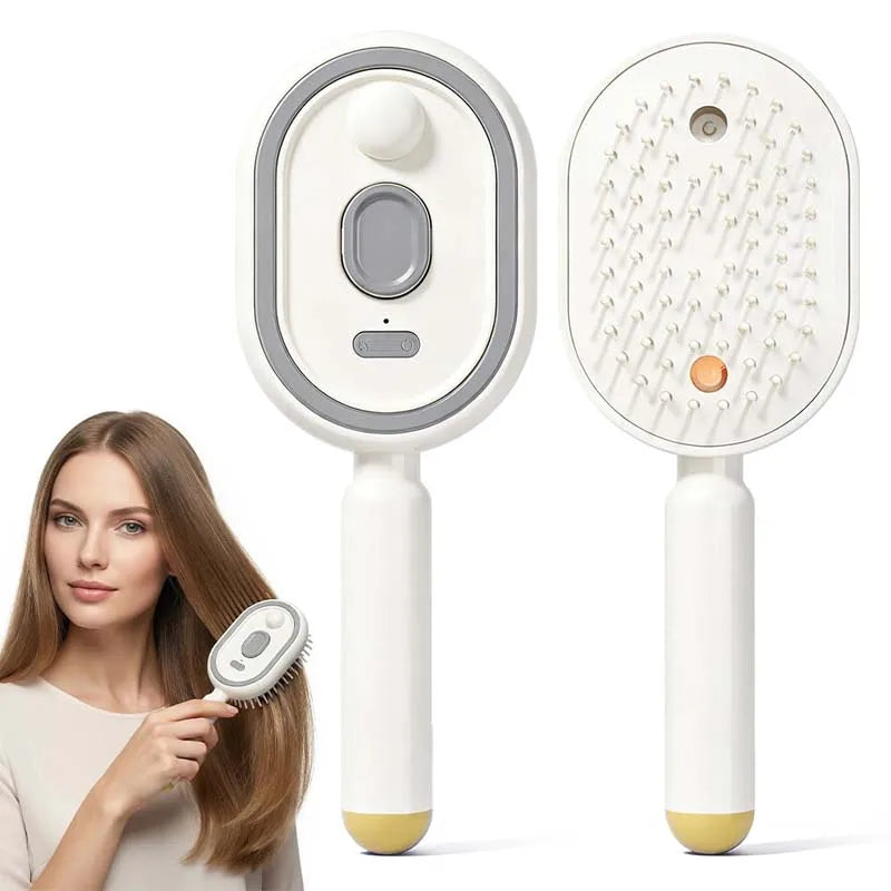 2-in-1 Red Light Scalp Massager Brush with Mist Spray Comb