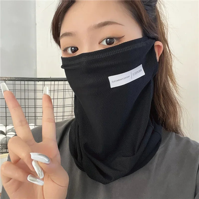 Outdoor UV Protection Ice Silk Mask Sunscreen Face Cover Neck Wrap