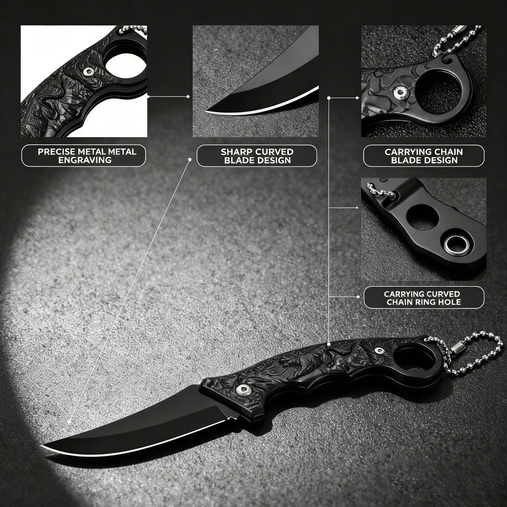 Folding Pocket Knife Tiger Handle – EDC Camping & Hiking Blade