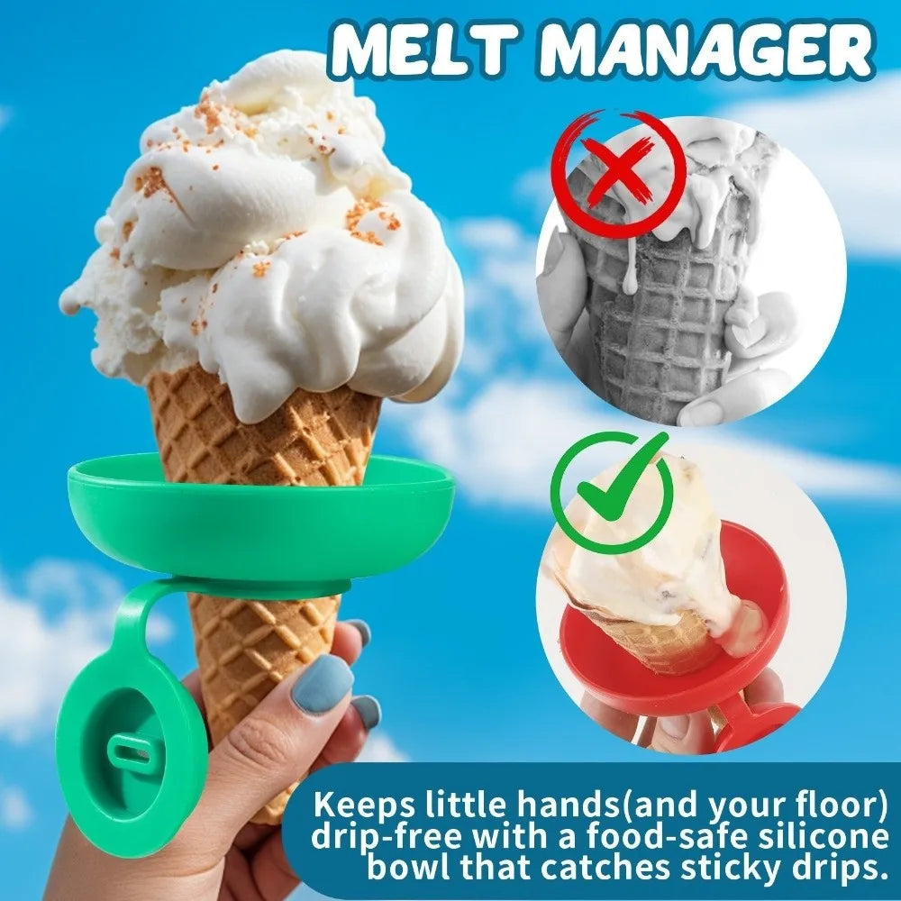 Silicone Anti-Drip Ice Cream Holder – Mess-Free Cone Tray
