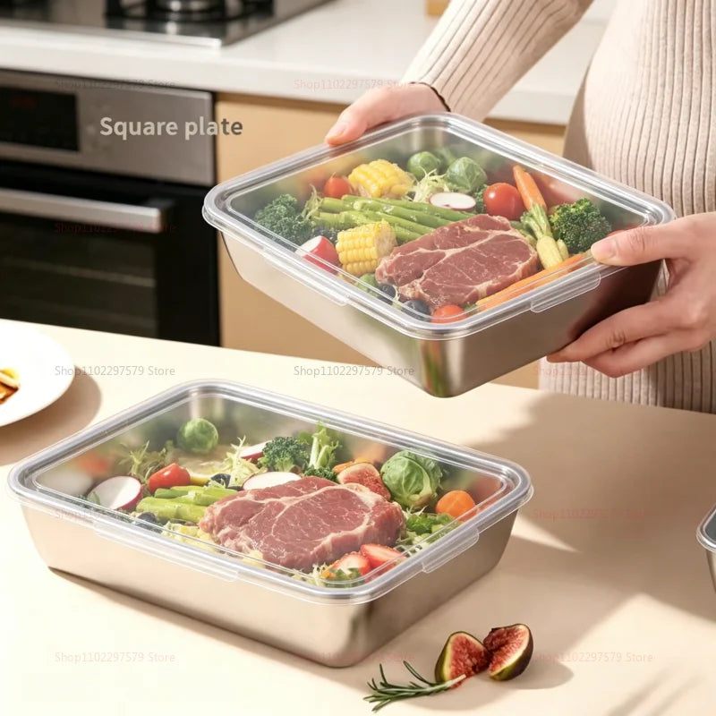 Stainless Steel Airtight Food Storage Containers with Lids – Set of 3