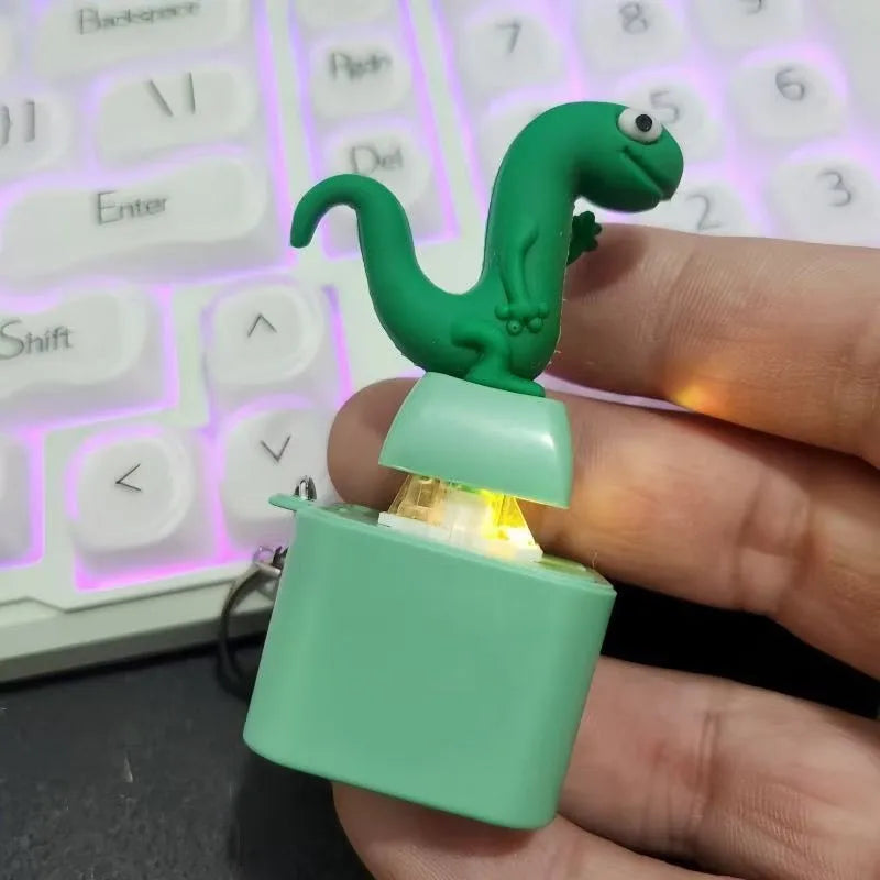 Duck & Frog Fidget Clicker Keychain Toy with LED Light