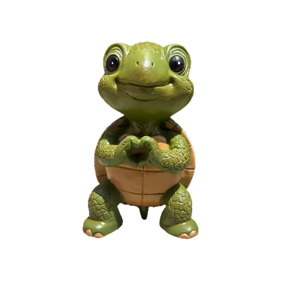 Heart Turtle Resin Statue – Weatherproof Garden & Desk Figurine