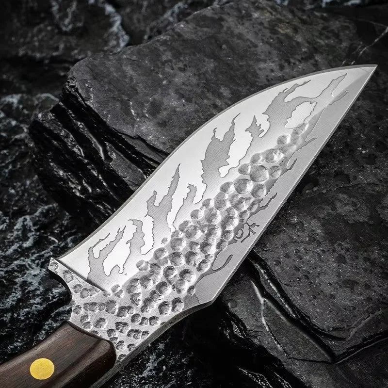 Forged Serbian Boning Knife – 420J2 Steel, 8" Handmade Cleaver