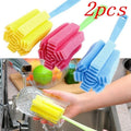 2-Pack Sponge Bottle Brush – Wineglass, Cup & Jar Cleaner