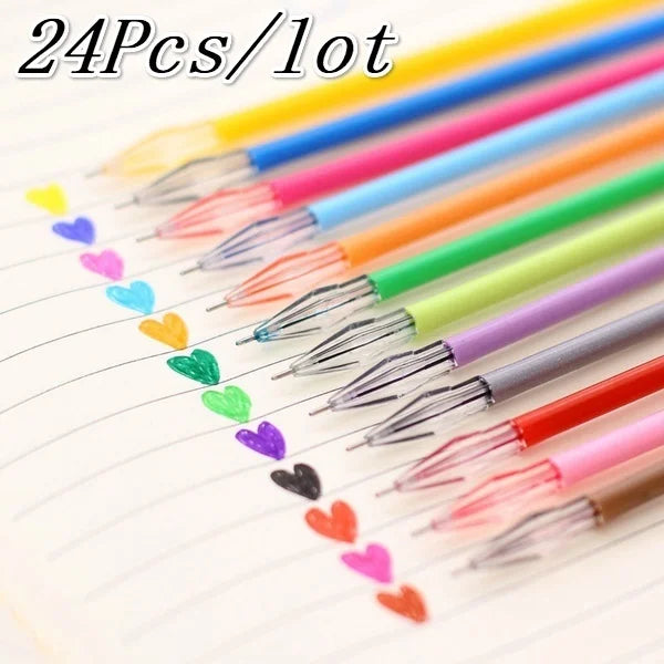 24-Pack Diamond Head Gel Pen Refills – 12 Colors 0.38mm