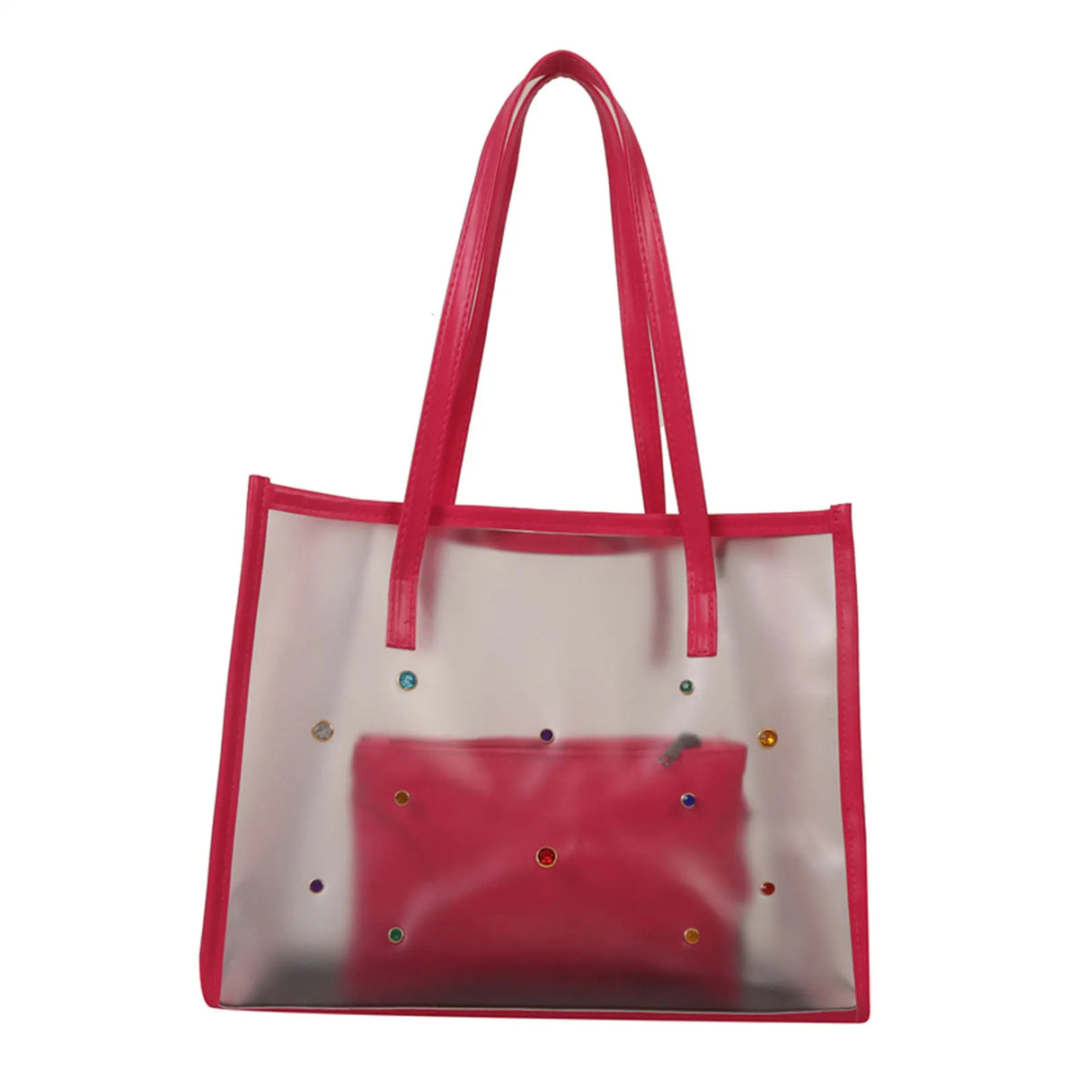HOBBAGGO Clear Large Tote Bag – Waterproof PVC Beach Shoulder Bag